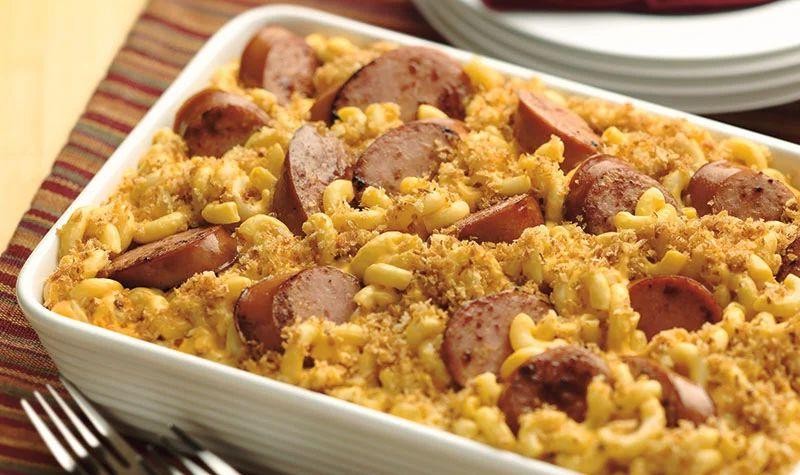 Eckrich Sausage and Macaroni Cheese Bake