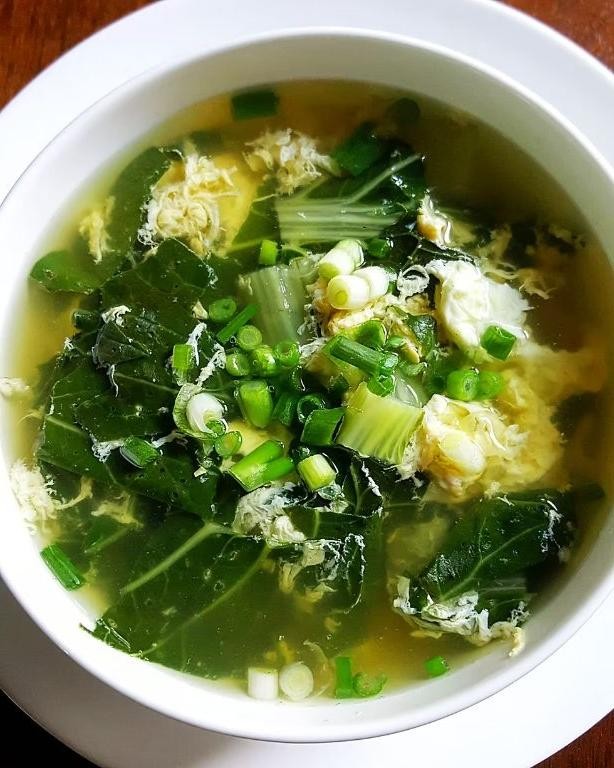 Egg Drop Soup with Bok Choy and Ginger