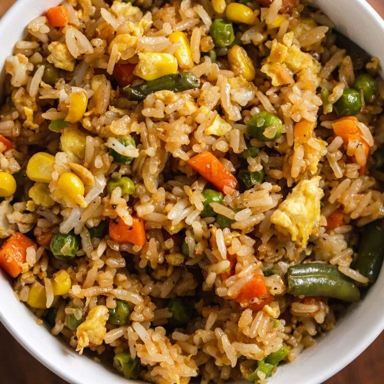 Egg Fried Rice with Frozen Veggies