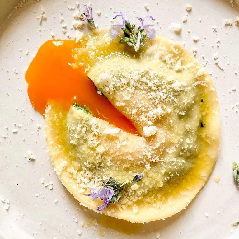 Egg Yolk Ravioli with Ricotta Filling