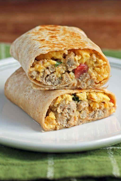 Egg and Turkey Sausage Breakfast Burrito
