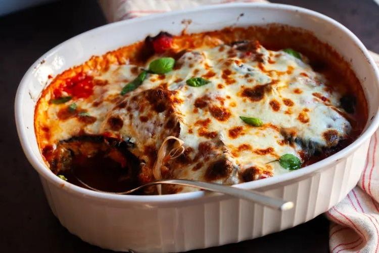 Eggplant Parmesan with Layers of Mozzarella