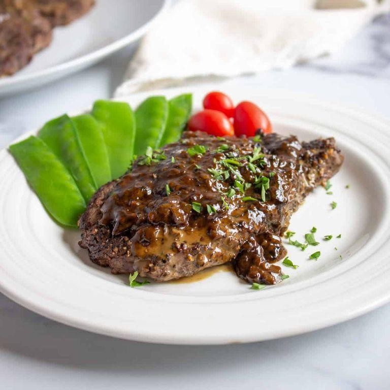Elk Steak with Whiskey Peppercorn Sauce