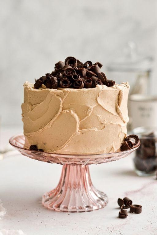 Espresso Bavarian Cream with Chocolate Shavings