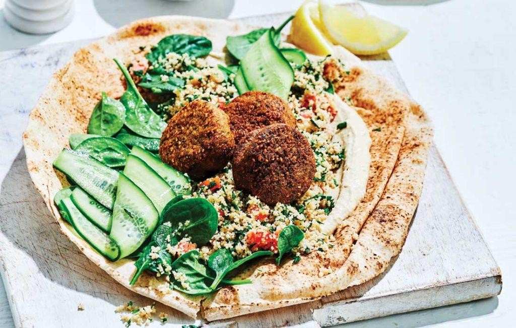 Falafel and Cucumber Veggie Wrap