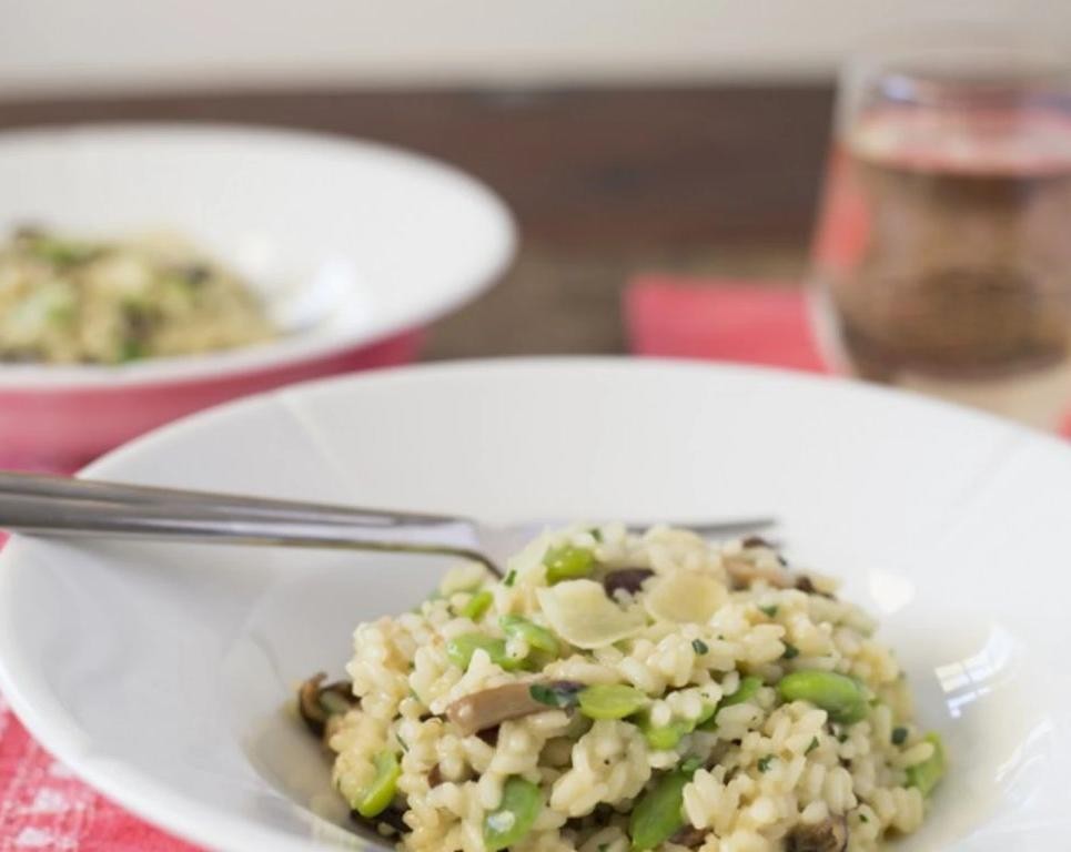 Fava Bean and Mushroom Risotto