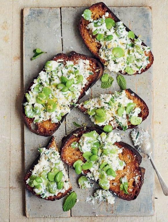 Fava Bean and Ricotta Bruschetta