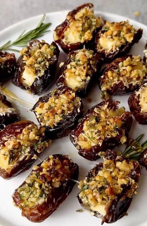 Feta and Walnut Stuffed Dates