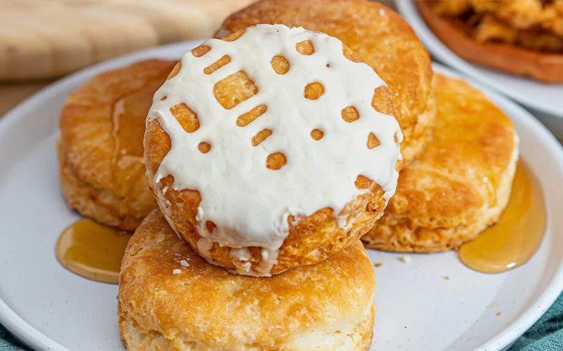 Flaky Butter and Honey Popeyes Biscuits
