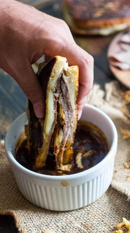 French Dip Grilled Cheese Sandwich
