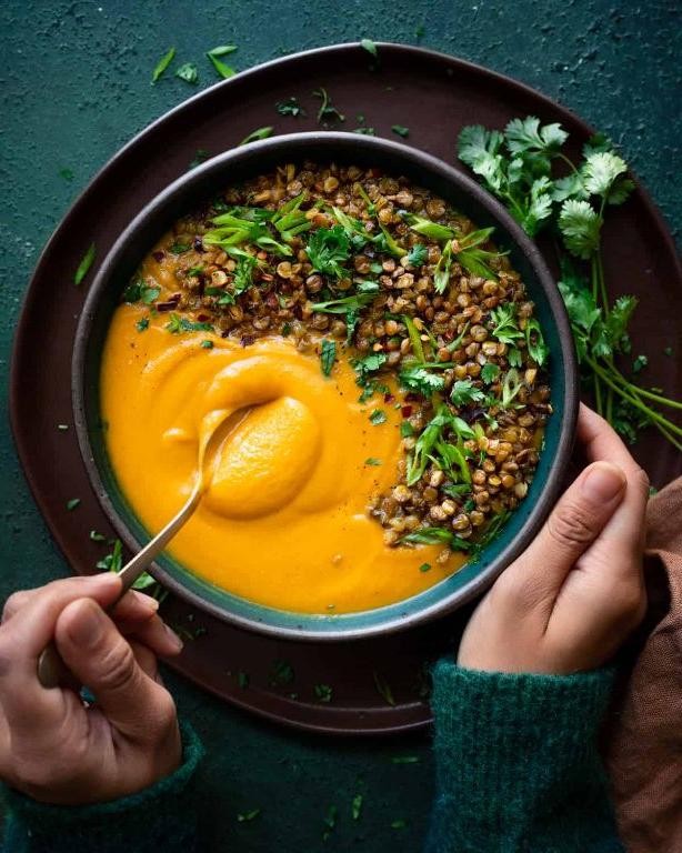 French Lentil and Butternut Squash Soup