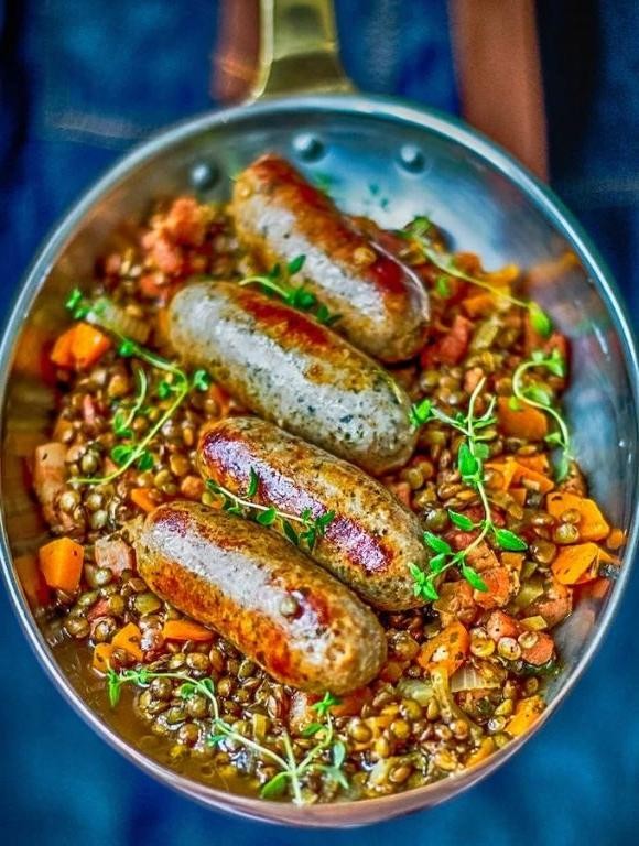 French Lentil and Sausage Casserole