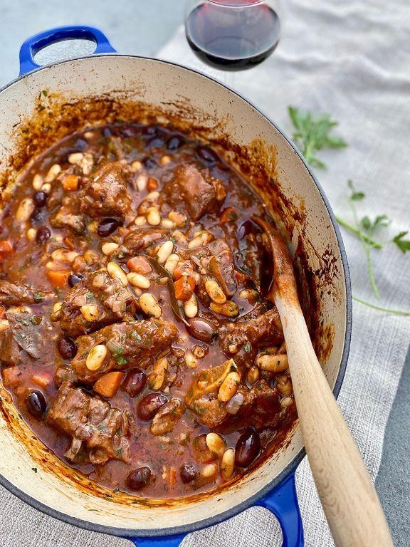 French Slow Cooker Lamb Stew with White Beans