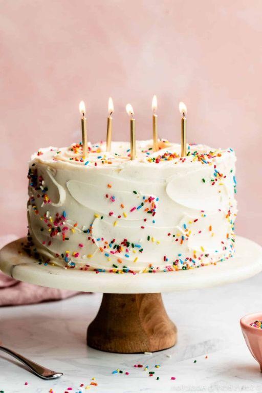Funfetti Birthday Cake with Rainbow Sprinkles