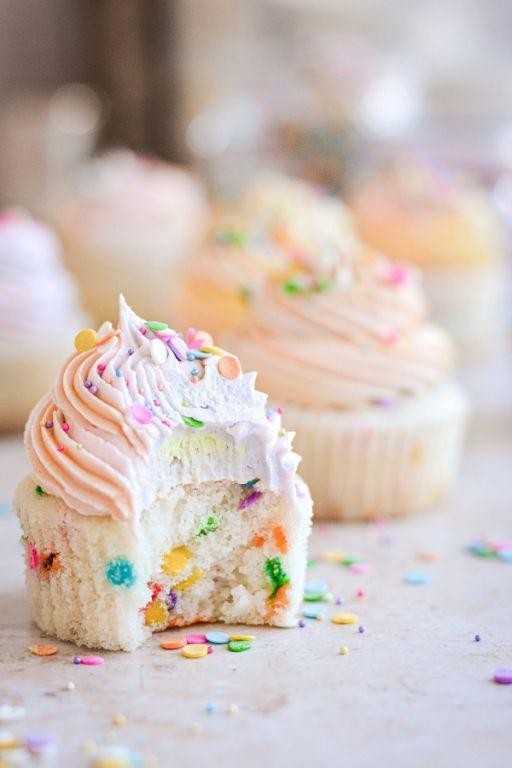 Funfetti Box Cupcakes with Rainbow Sprinkles