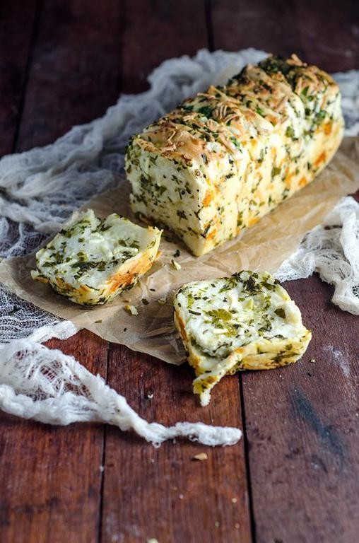 Garlic Bread with Melted Mozzarella and Herbs