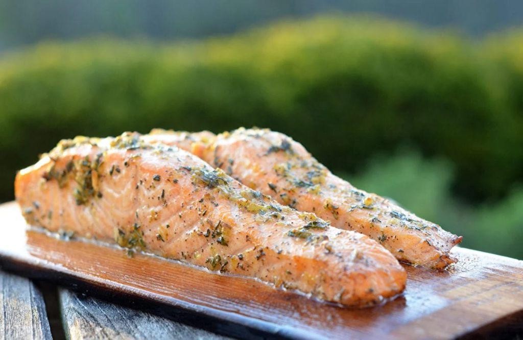 Garlic Butter Cedar Plank Salmon