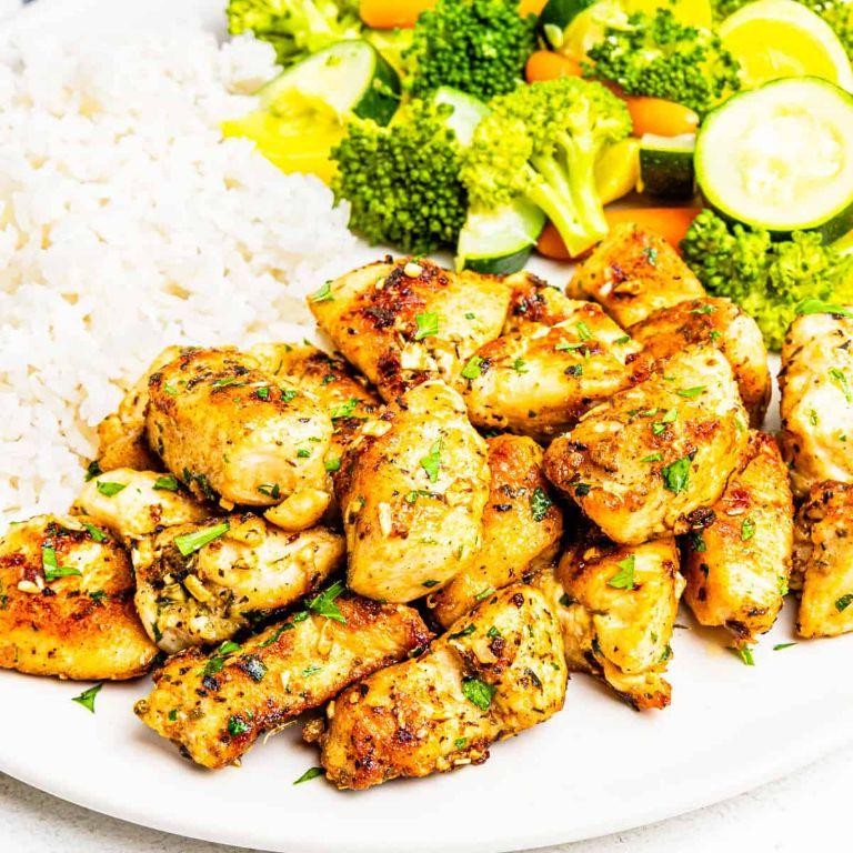 Garlic Butter Chicken Pita Bites