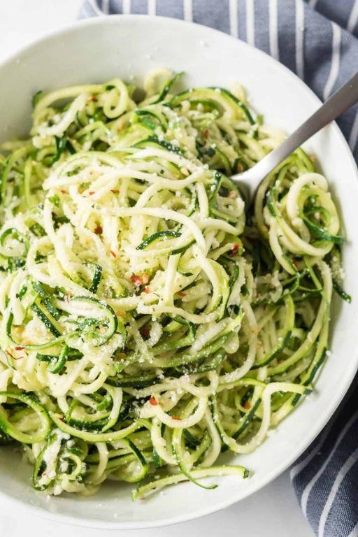 Garlic Butter Zucchini Noodles with Parmesan
