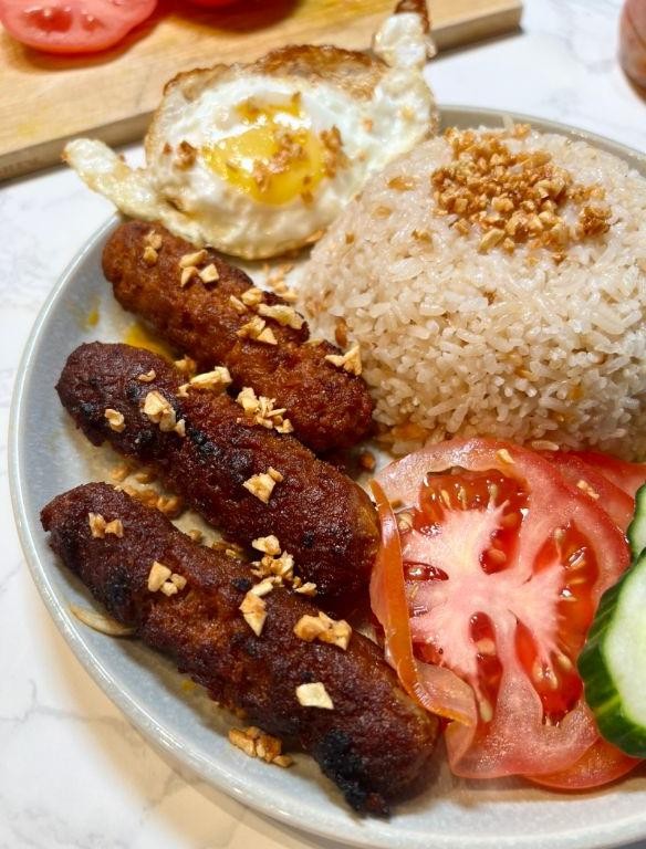 Garlic Fried Rice with Skinless Longanisa