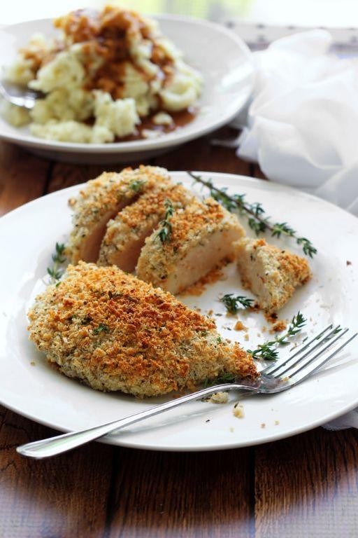 Garlic Herb Breaded Chicken Cutlets