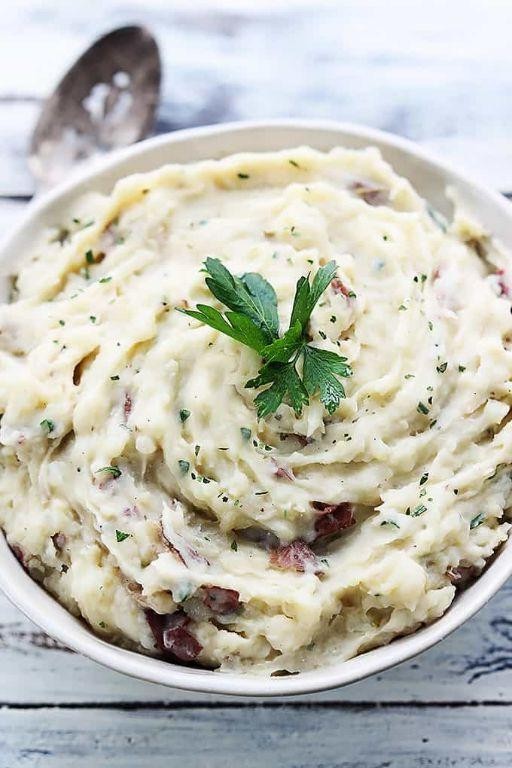 Garlic Herb Mashed Potatoes in the Crock Pot