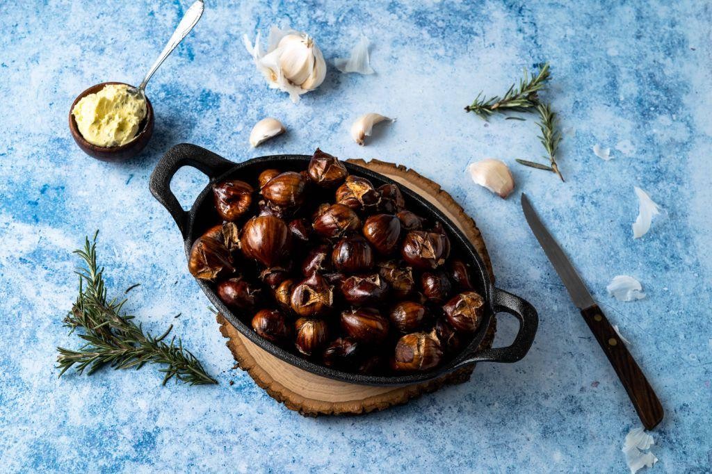 Garlic Herb Roasted Chestnuts