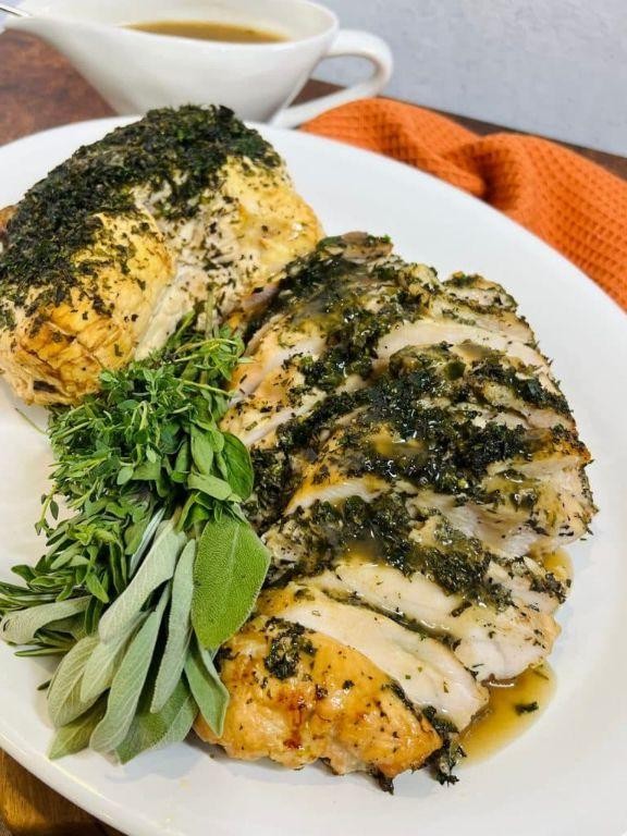 Garlic Parmesan Boneless Turkey Breast with Italian Herbs