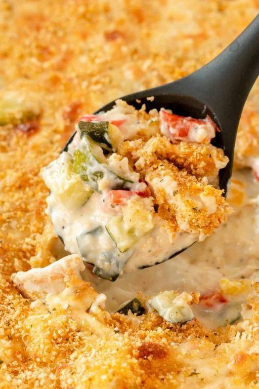 Garlic Parmesan Chicken Zucchini Casserole