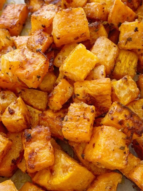 Garlic Parmesan Crockpot Sweet Potatoes