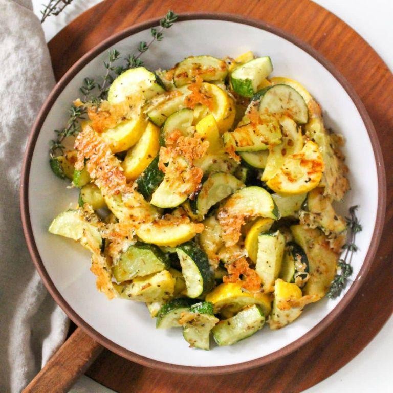 Garlic and Thyme Roasted Zucchini and Squash