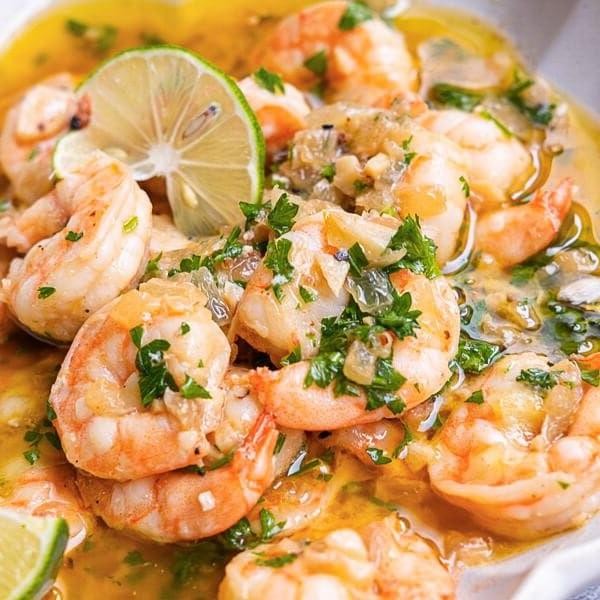 Garlic and White Wine Boiled Shrimp