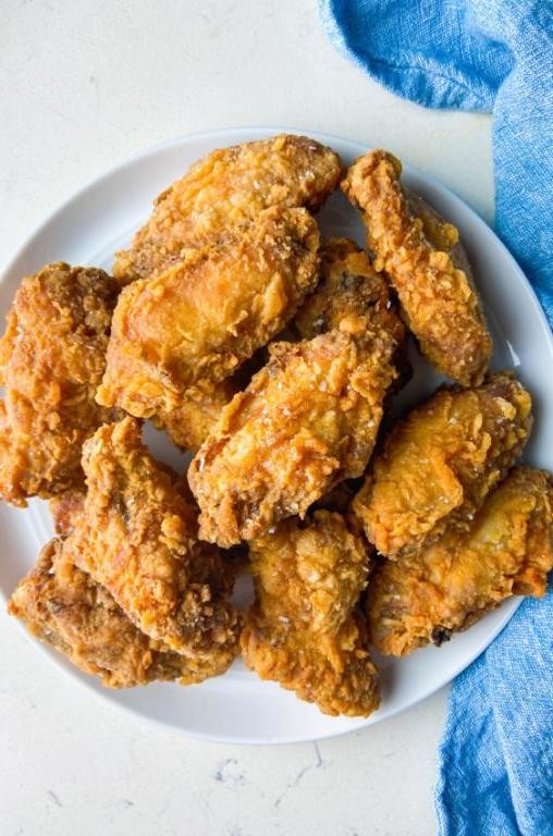 Gilded Oil Fried Chicken Wings