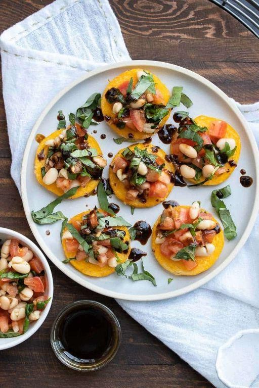 Gluten Free Bruschetta on Polenta Slices
