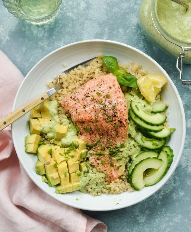 Gluten Free Salmon Quinoa Bowl