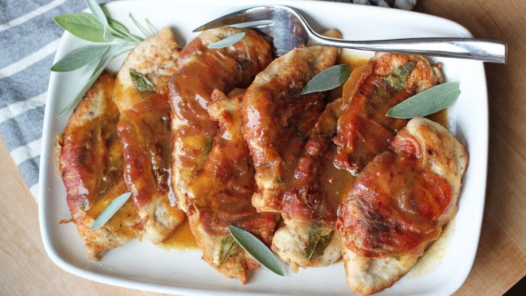 Gluten-Free Chicken Saltimbocca with Quinoa Crust