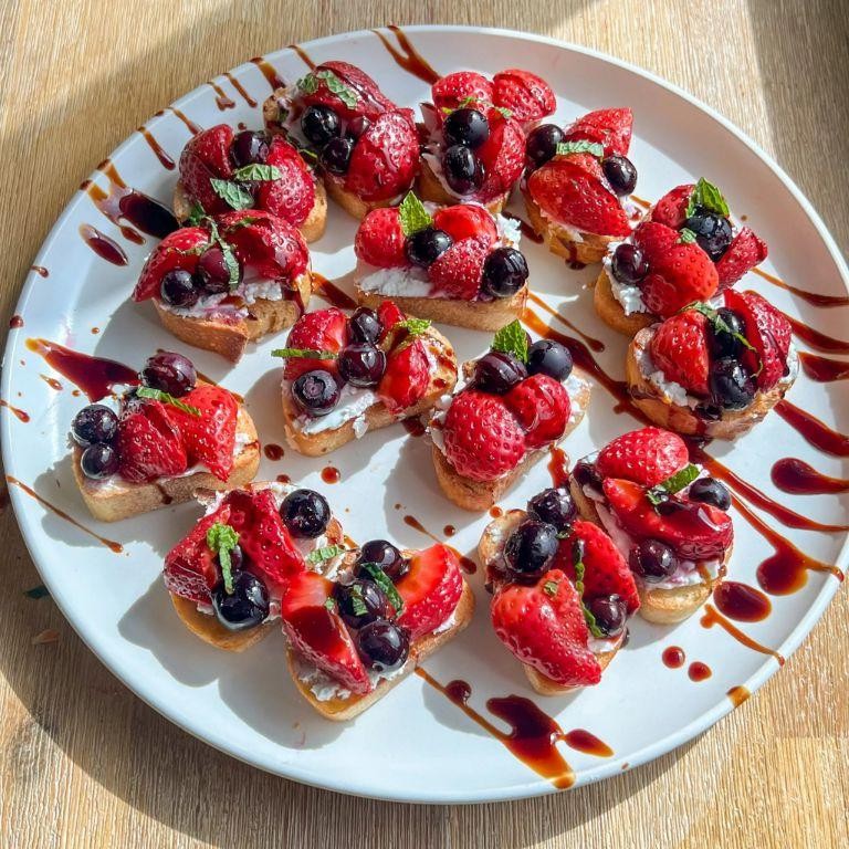 Golden Berry and Goat Cheese Crostini