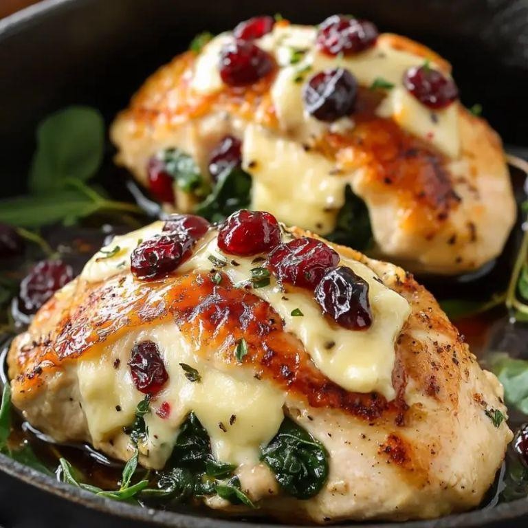 Golden Berry and Spinach Stuffed Chicken