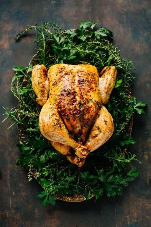Golden Oil Roasted Chicken with Herbs