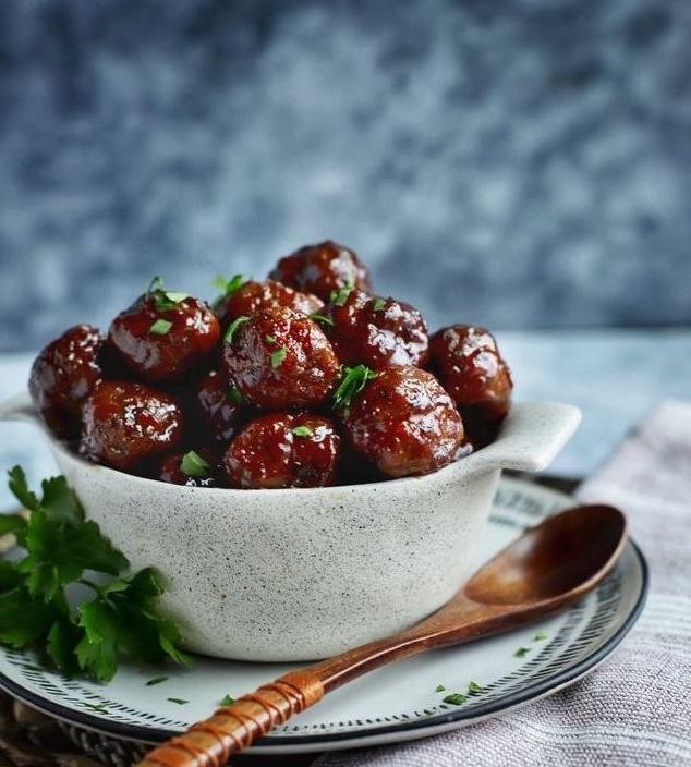 Grape Jelly Bourbon Meatballs
