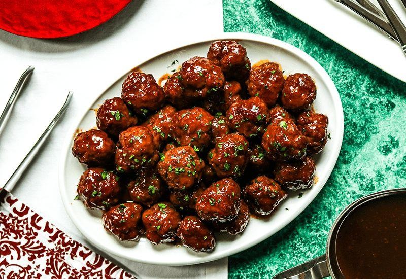 Grape Jelly Buffalo Meatballs