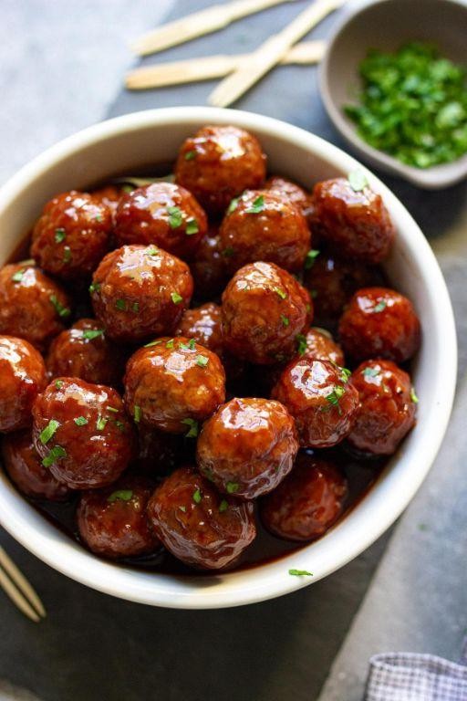Grape Jelly Garlic Parmesan Meatballs