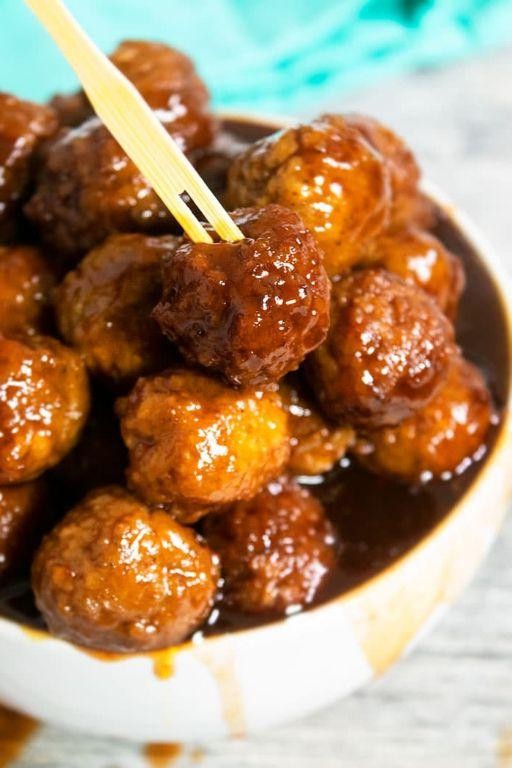 Grape Jelly Orange Glazed Meatballs
