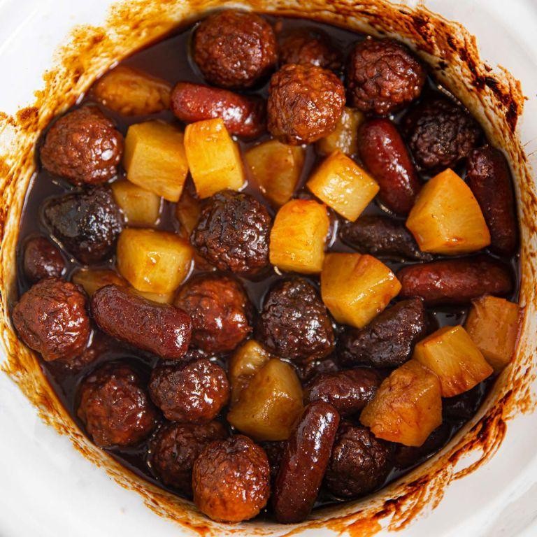 Grape Jelly Pineapple Meatballs
