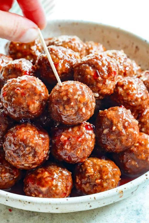 Grape Jelly Soy Ginger Meatballs