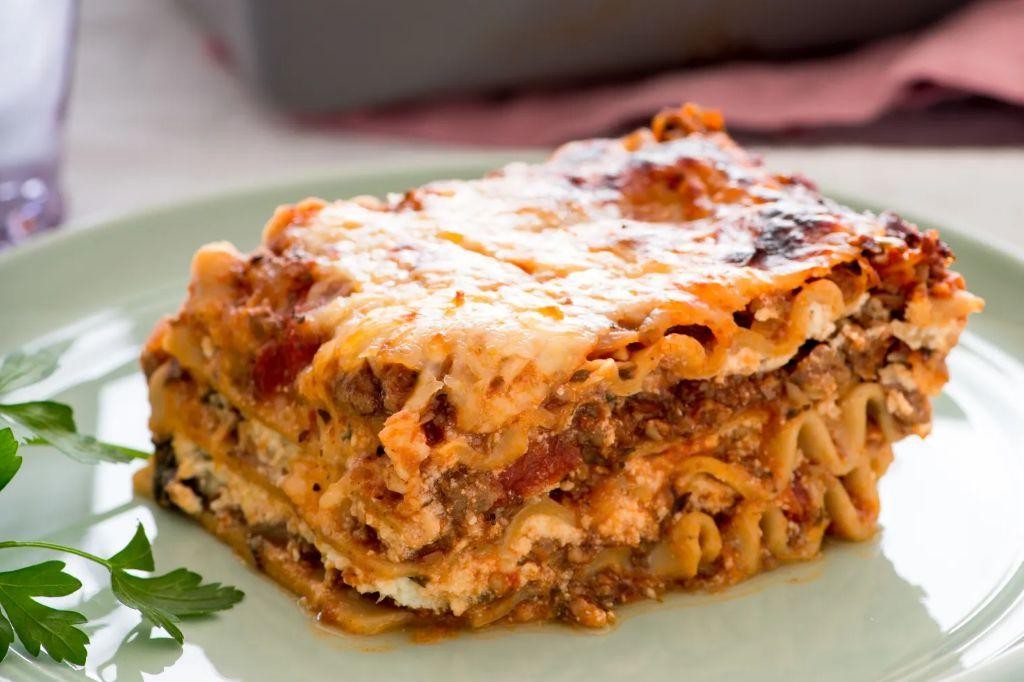 Graveyard Lasagna with Ground Beef and Mushrooms