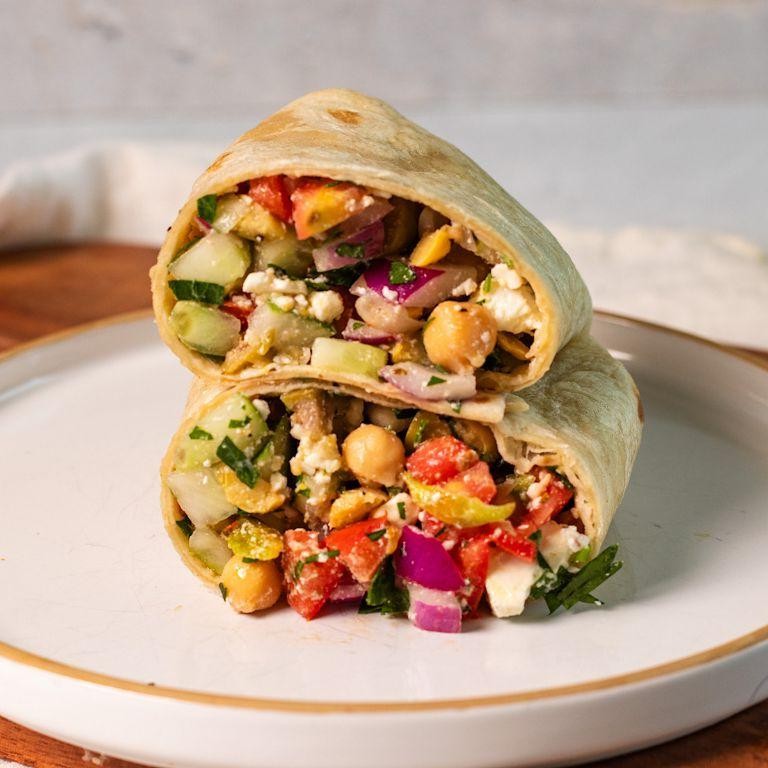 Greek Chickpea Salad Wrap