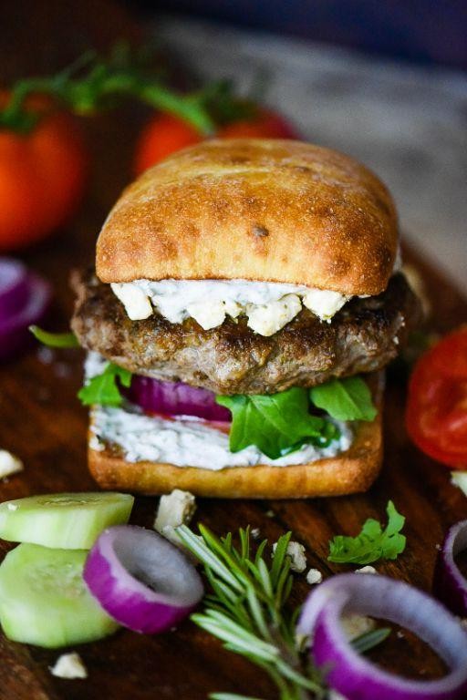 Greek Lamb Burgers with Tzatziki