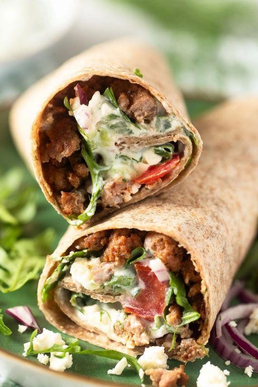 Greek Lamb Cabbage Wraps with Tzatziki