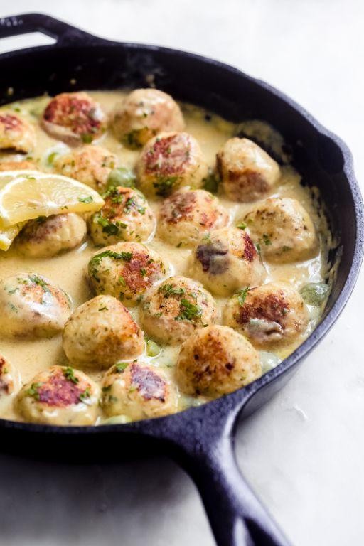 Greek Meatballs in Lemon Garlic Sauce